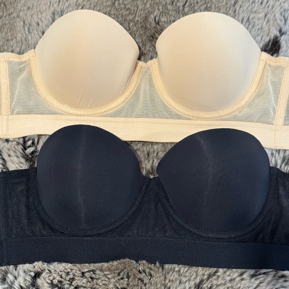 Likely The Smooth Strapless Toasted Almond & Jet Black 34A Bundle Like New - Picture 1 of 13